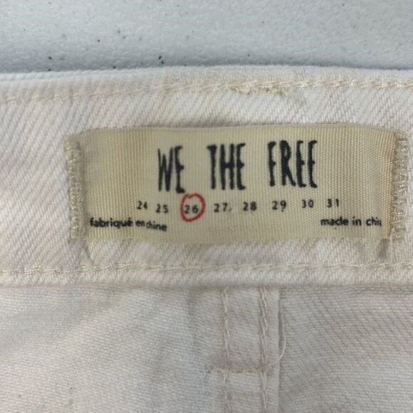 We The Free Zip It Up Mini Skirt White Distressed Raw Hem Jean Denim Full-Zip - Picture 10 of 10